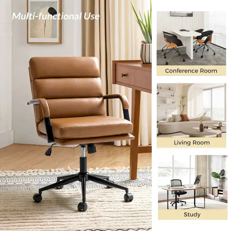 Modern Task Faux Leather Chair with Tilt Lock and Center Tilt