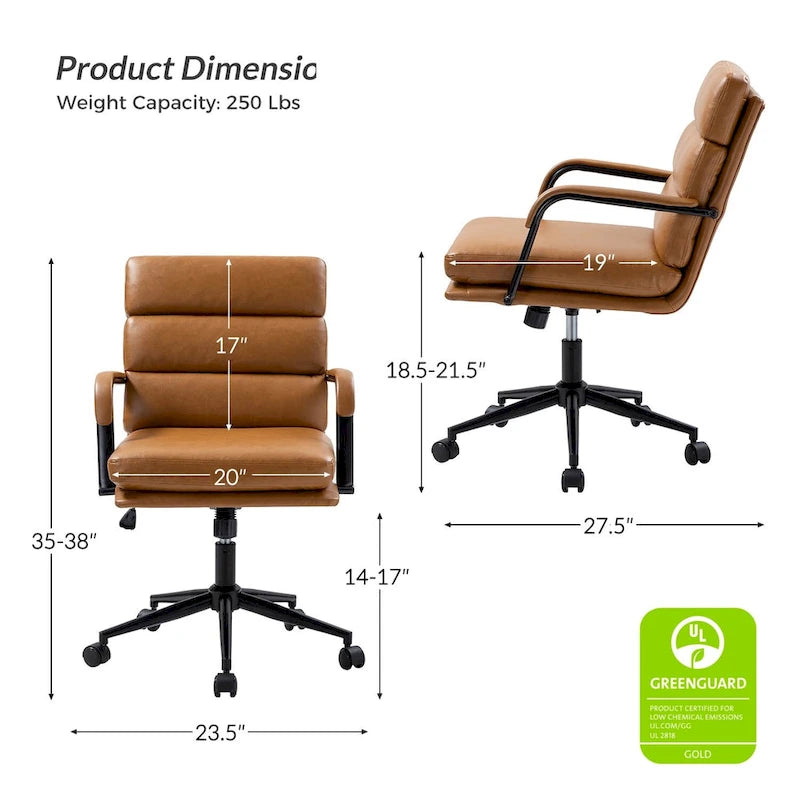 Modern Task Faux Leather Chair with Tilt Lock and Center Tilt