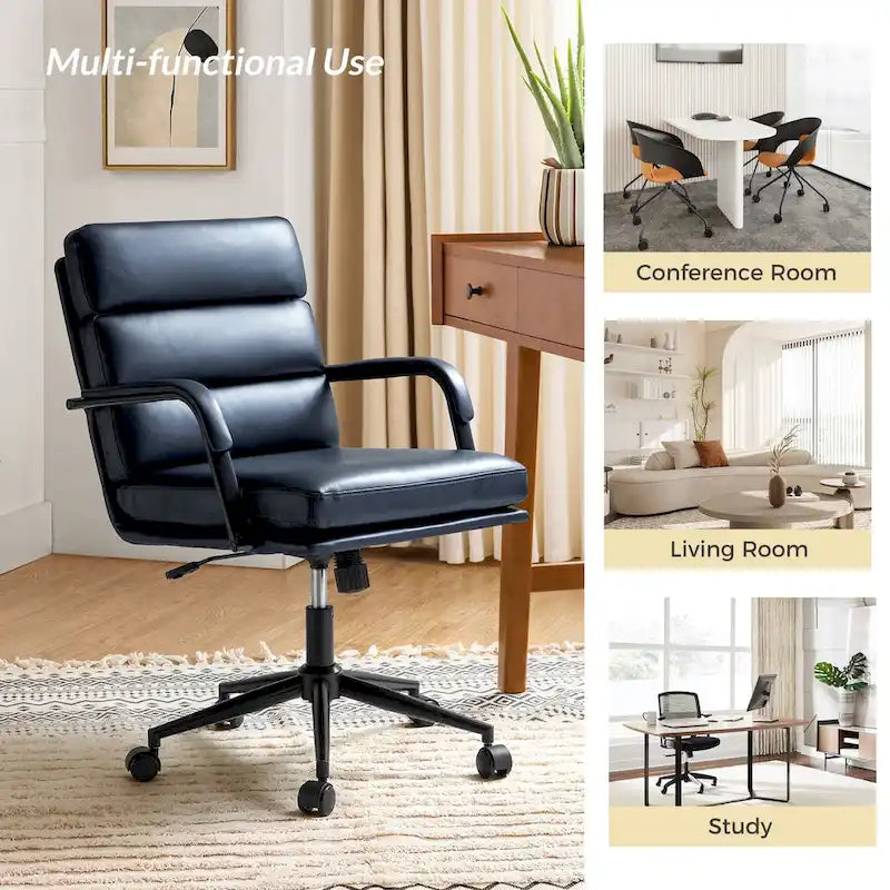 Modern Task Faux Leather Chair with Tilt Lock and Center Tilt