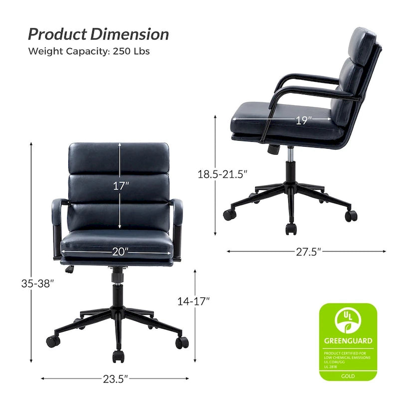 Modern Task Faux Leather Chair with Tilt Lock and Center Tilt