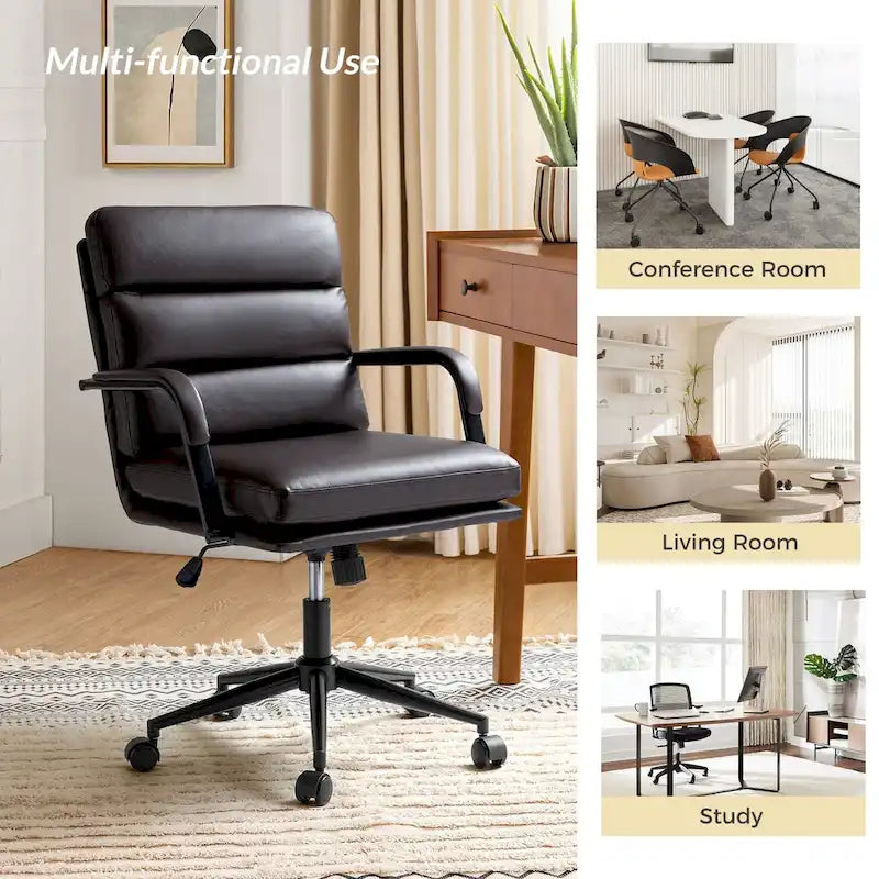 Modern Task Faux Leather Chair with Tilt Lock and Center Tilt