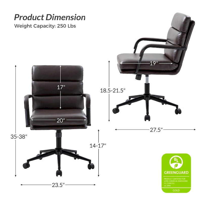 Modern Task Faux Leather Chair with Tilt Lock and Center Tilt