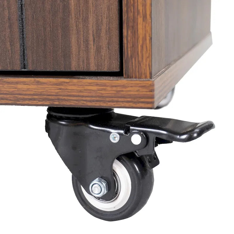 Kitchen Island with Trash Can Storage Cabinet,Kitchen Cart with Drop Leaf