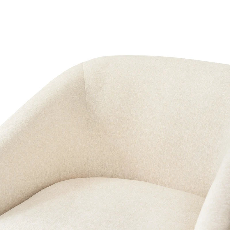 Modern Living Room Armchair Upholstered Wooden Barrel Swivel Accent Chair