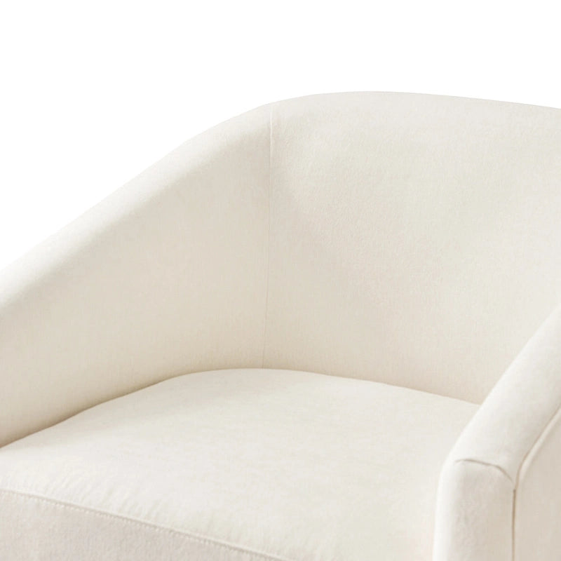 Modern Living Room Armchair Upholstered Wooden Barrel Swivel Accent Chair