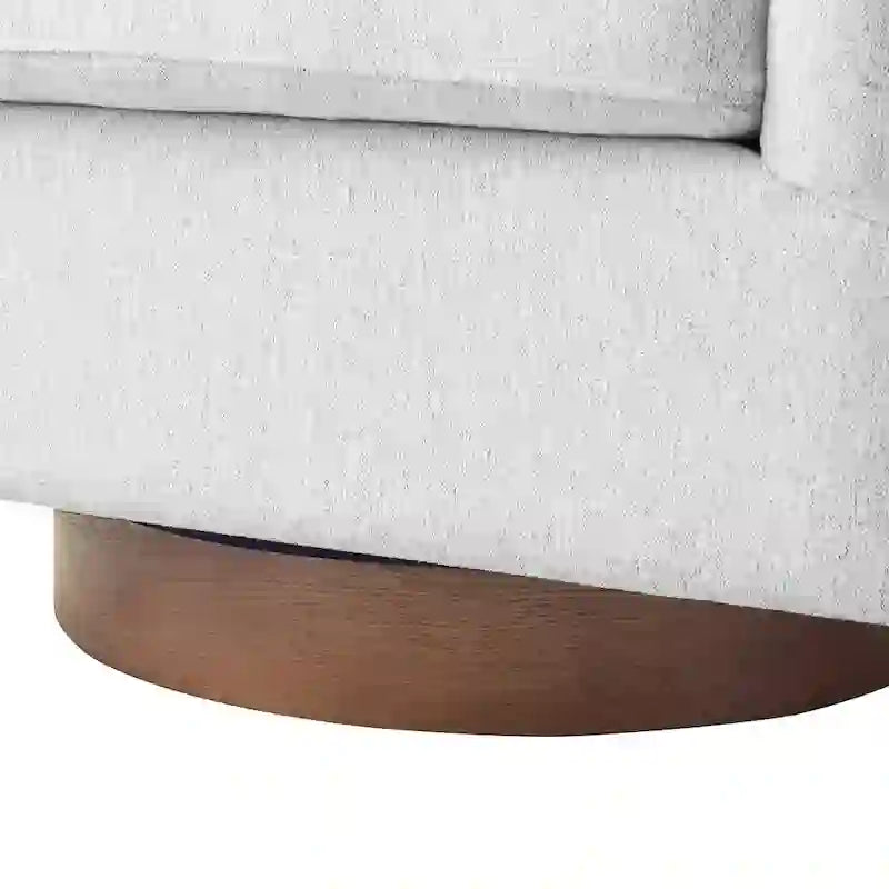Modern Living Room Armchair Upholstered Wooden Barrel Swivel Accent Chair