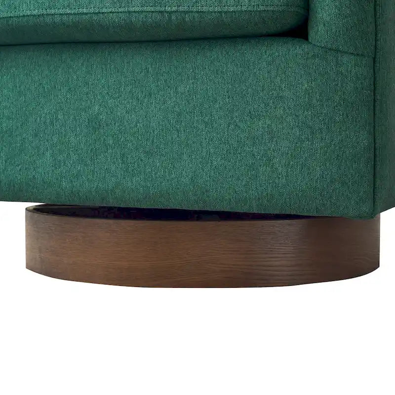 Modern Living Room Armchair Upholstered Wooden Barrel Swivel Accent Chair