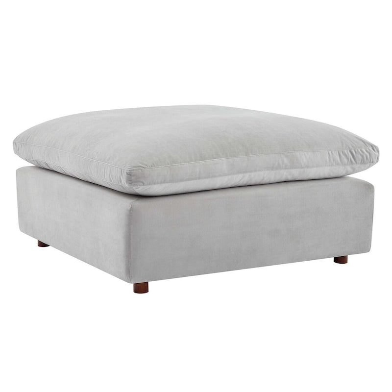 Down Filled Overstuffed Performance Velvet Ottoman