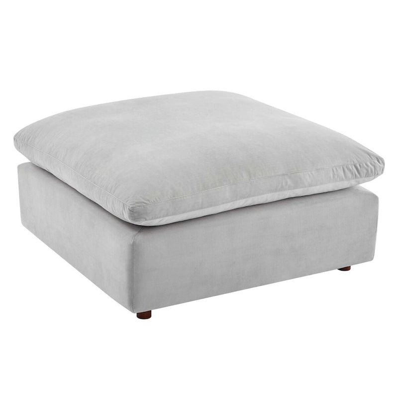 Down Filled Overstuffed Performance Velvet Ottoman