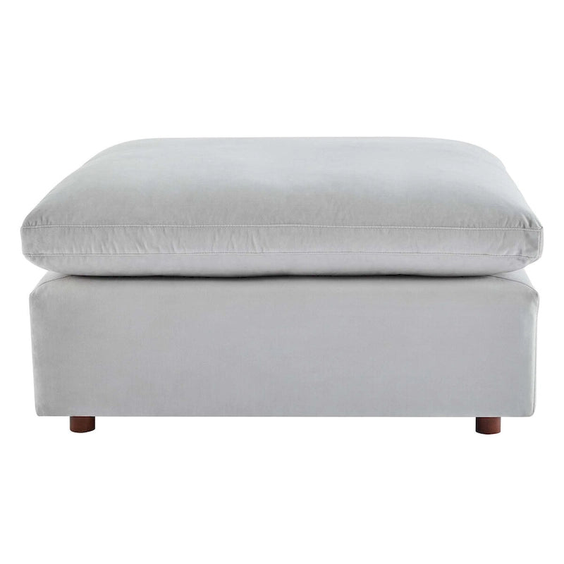 Down Filled Overstuffed Performance Velvet Ottoman