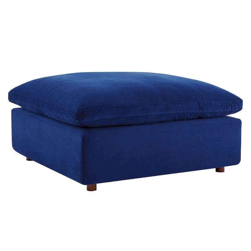 Down Filled Overstuffed Performance Velvet Ottoman