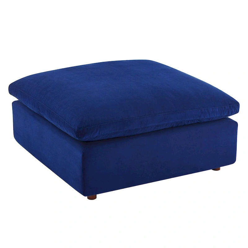 Down Filled Overstuffed Performance Velvet Ottoman
