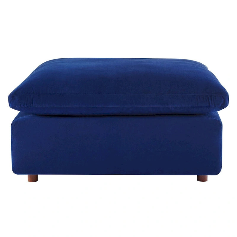 Down Filled Overstuffed Performance Velvet Ottoman