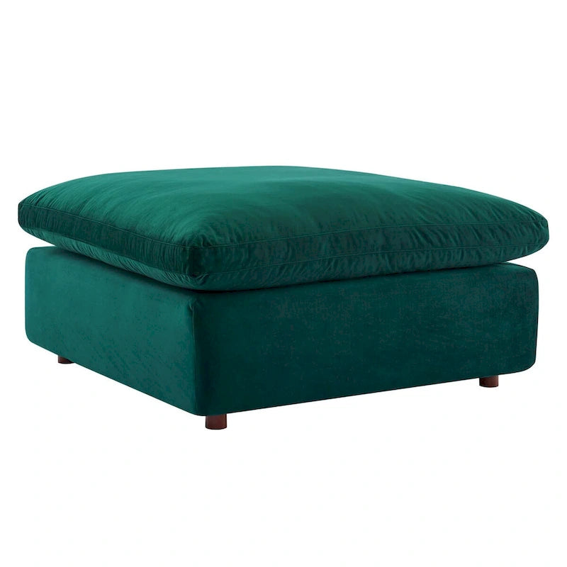 Down Filled Overstuffed Performance Velvet Ottoman