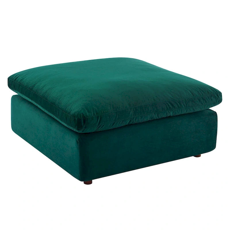 Down Filled Overstuffed Performance Velvet Ottoman
