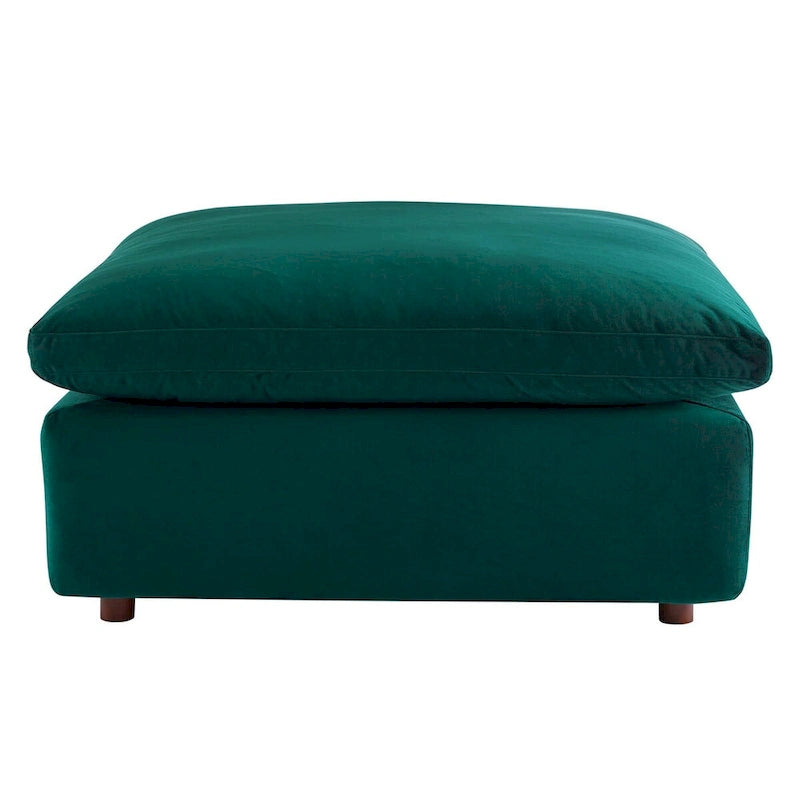 Down Filled Overstuffed Performance Velvet Ottoman