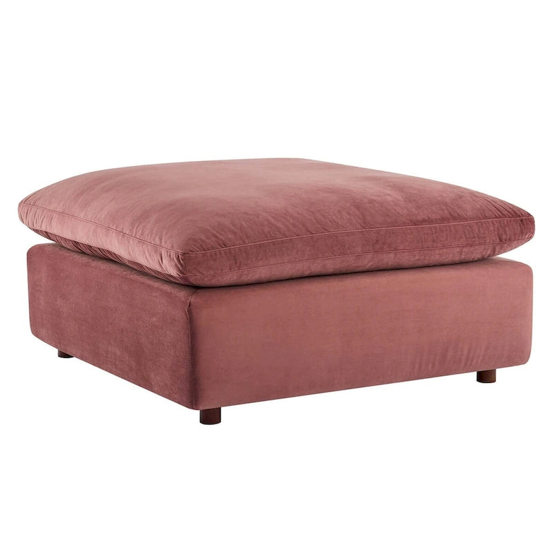 Down Filled Overstuffed Performance Velvet Ottoman