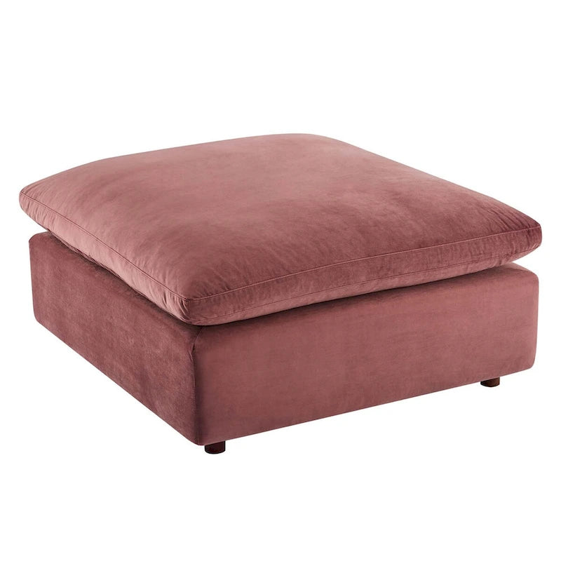 Down Filled Overstuffed Performance Velvet Ottoman