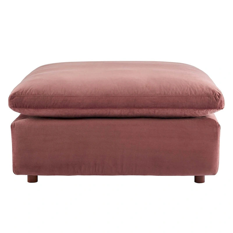 Down Filled Overstuffed Performance Velvet Ottoman