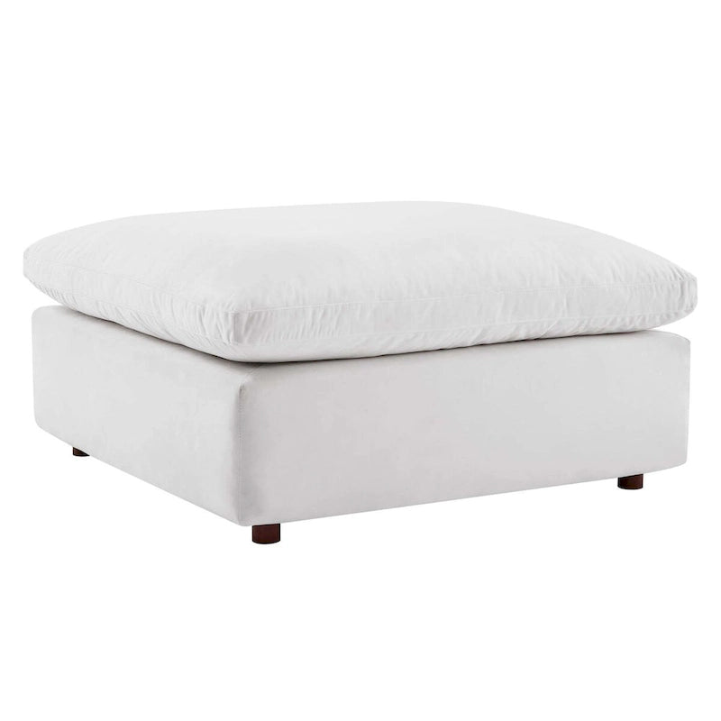 Down Filled Overstuffed Performance Velvet Ottoman