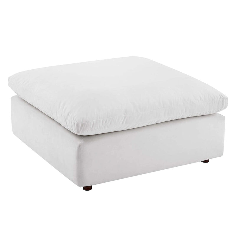 Down Filled Overstuffed Performance Velvet Ottoman