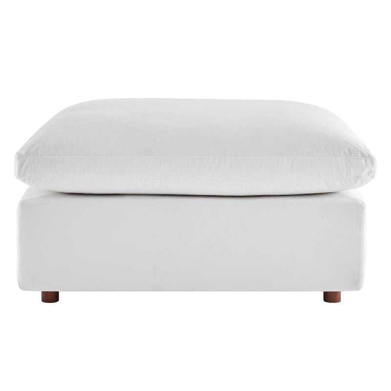 Down Filled Overstuffed Performance Velvet Ottoman