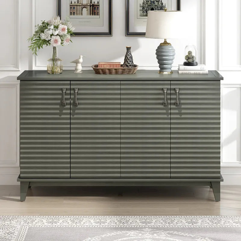 Sideboard with 4 Door Large Storage Buffet with Adjustable Shelves