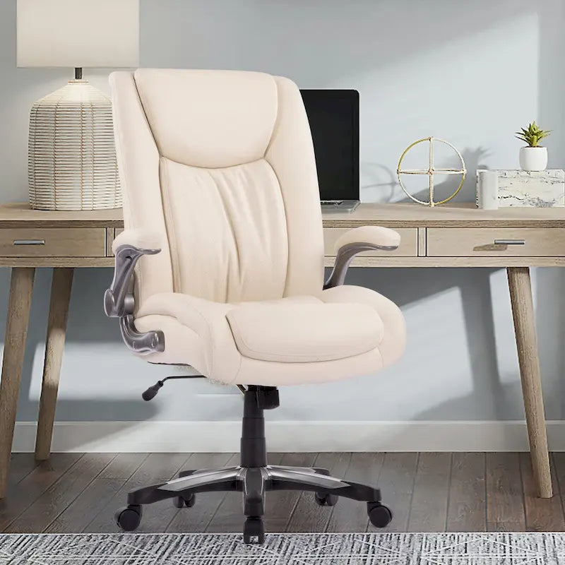 Large Heavy Duty High Back Executive Computer Office Desk Chair Flip-up Arms Wide Thick Seat for Home Office 400LBS
