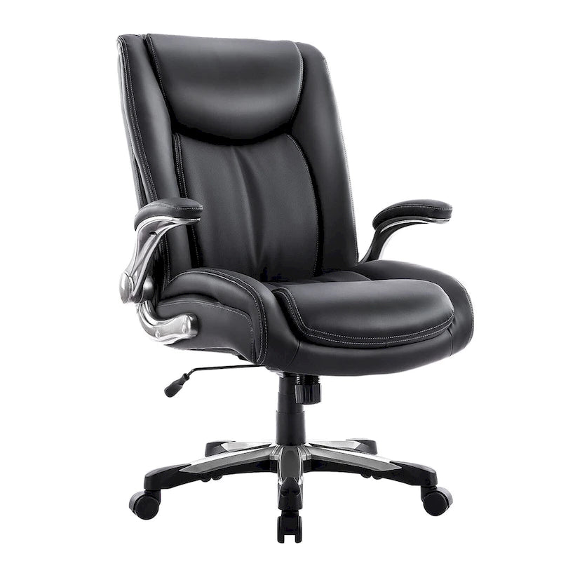 Large Heavy Duty High Back Executive Computer Office Desk Chair Flip-up Arms Wide Thick Seat for Home Office 400LBS
