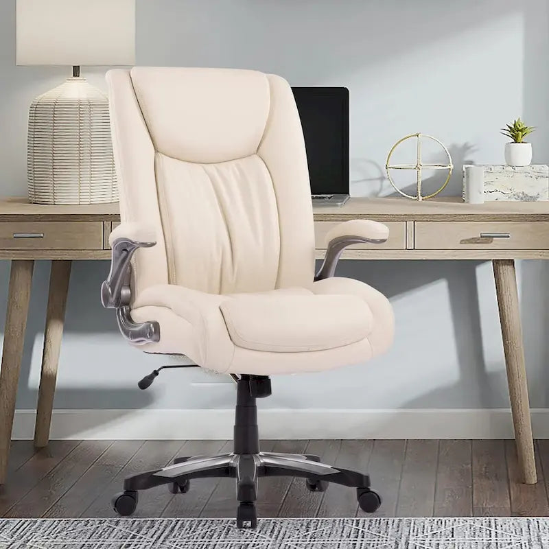 Large Heavy Duty High Back Executive Computer Office Desk Chair Flip-up Arms Wide Thick Seat for Home Office 400LBS