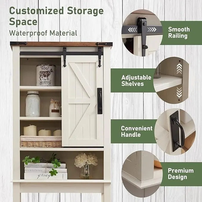 Farmhouse Over The Toilet Storage Cabinet, Cabinet Over Toilet