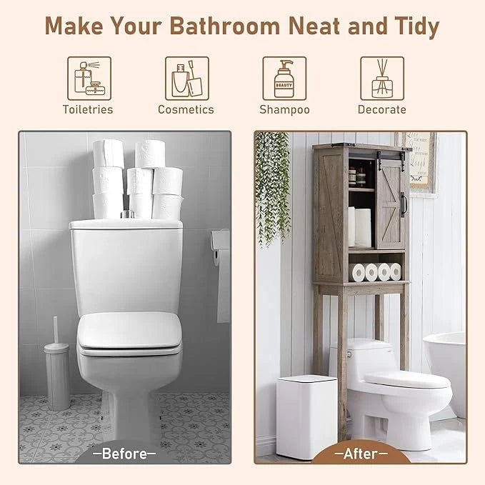 Farmhouse Over The Toilet Storage Cabinet, Cabinet Over Toilet