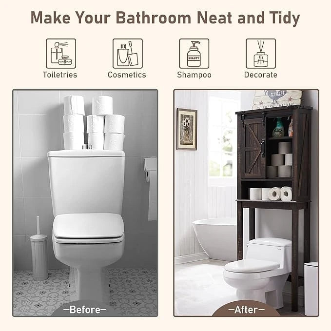 Farmhouse Over The Toilet Storage Cabinet, Cabinet Over Toilet