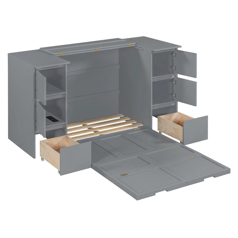 Full Size Murphy Bed with Drawers